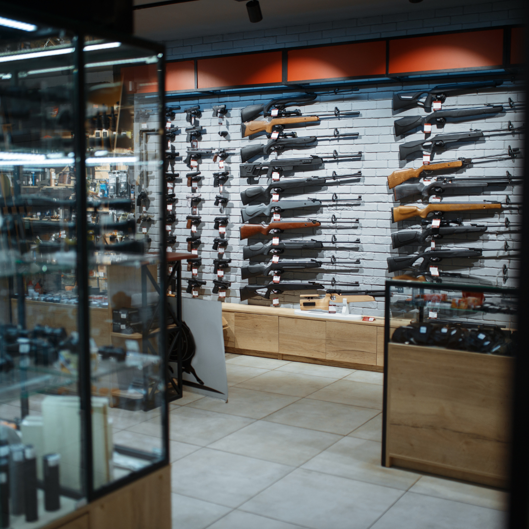 Firearms display wall